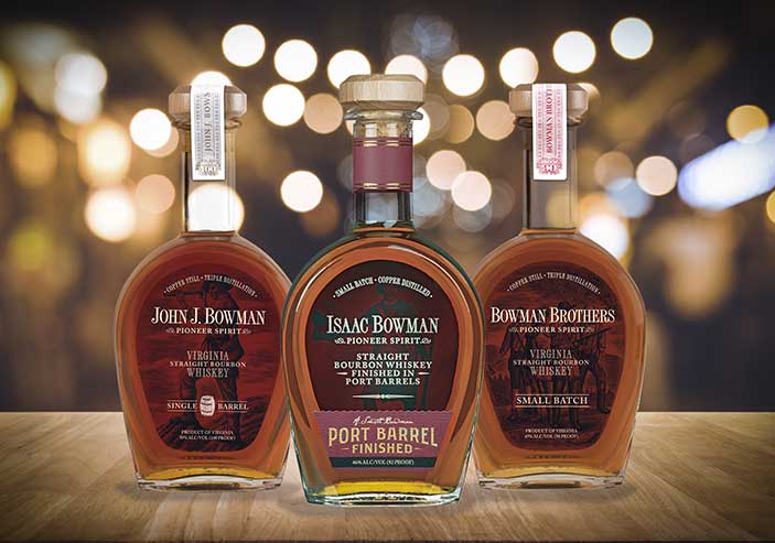 A. Smith Bowman Distillery, Bowman Brothers Small Batch, Isaac Bowman Port Finish, and John J. Bowman Single Barrel won gold medals at the 2019 American Whiskey Masters competition.