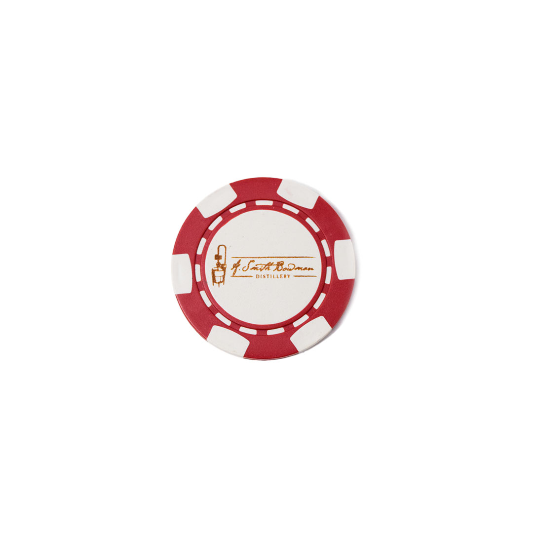 Red and White Poker Chip