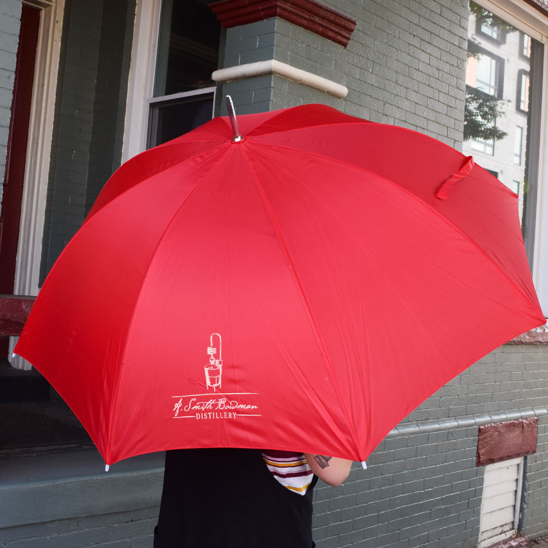 Opened Red Umbrella from A. Smith Bowman Distillery